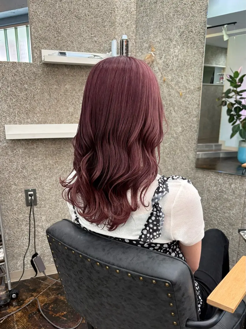 セミロング ピンクラベンダー minmi .SUIのヘアスタイル
