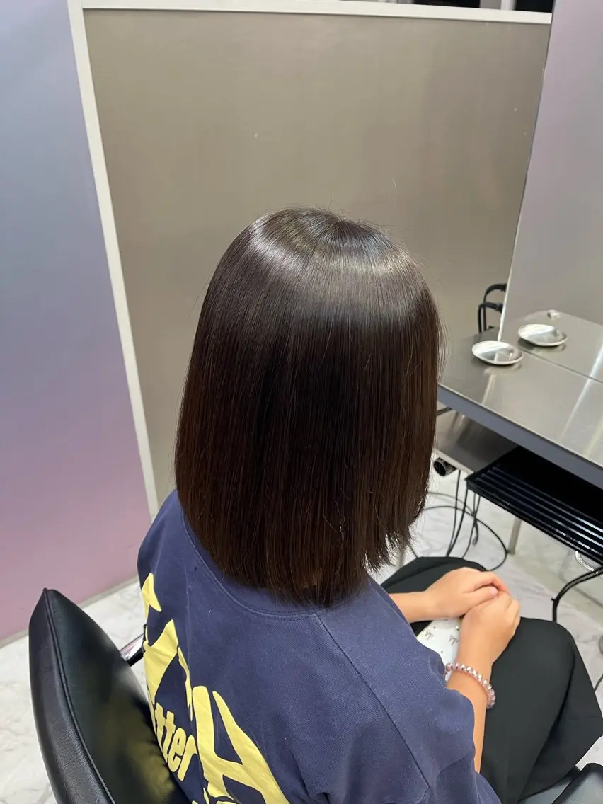 ミディアム ヘアカラー トリートメント RAF／Lino 美髪矯正／暗髪カラーのヘアスタイル
