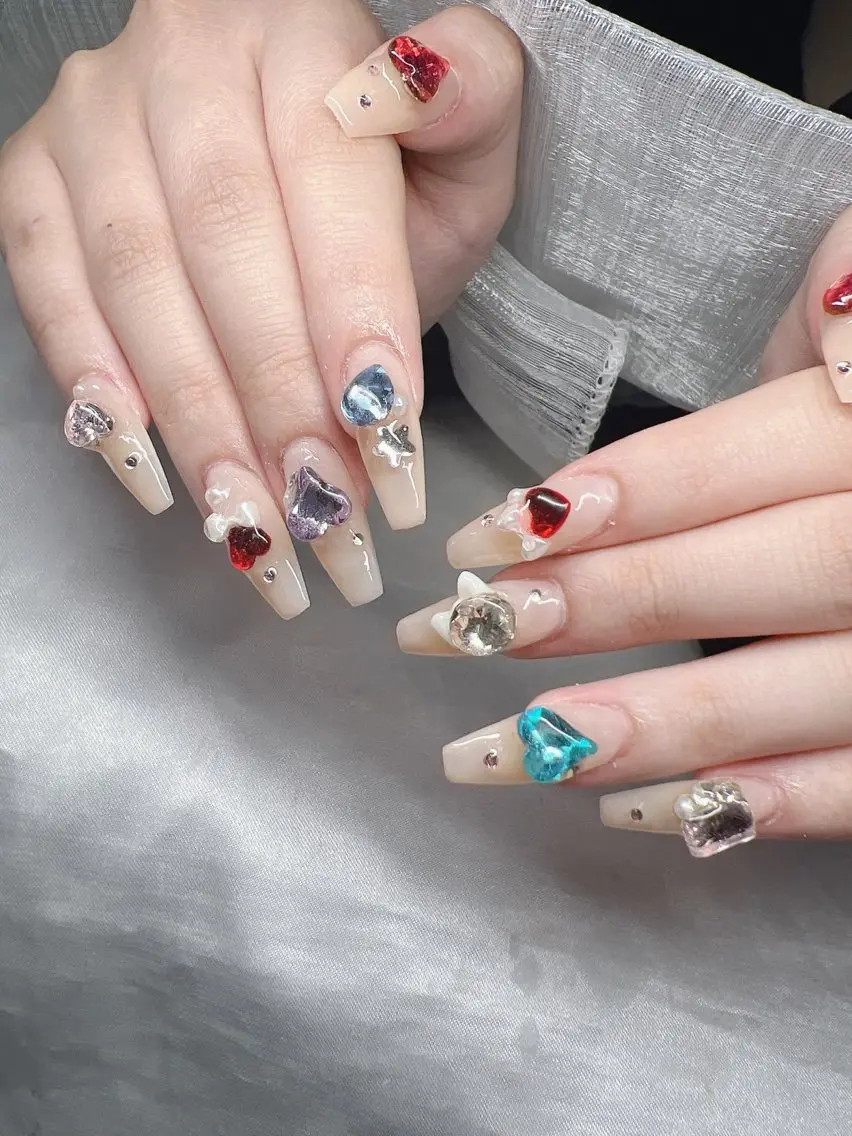 ネイル 長さ出し グラデーション 卒業式 キラキラネイル マグネットネイル ハンドネイル Lee Nailsのネイルデザイン