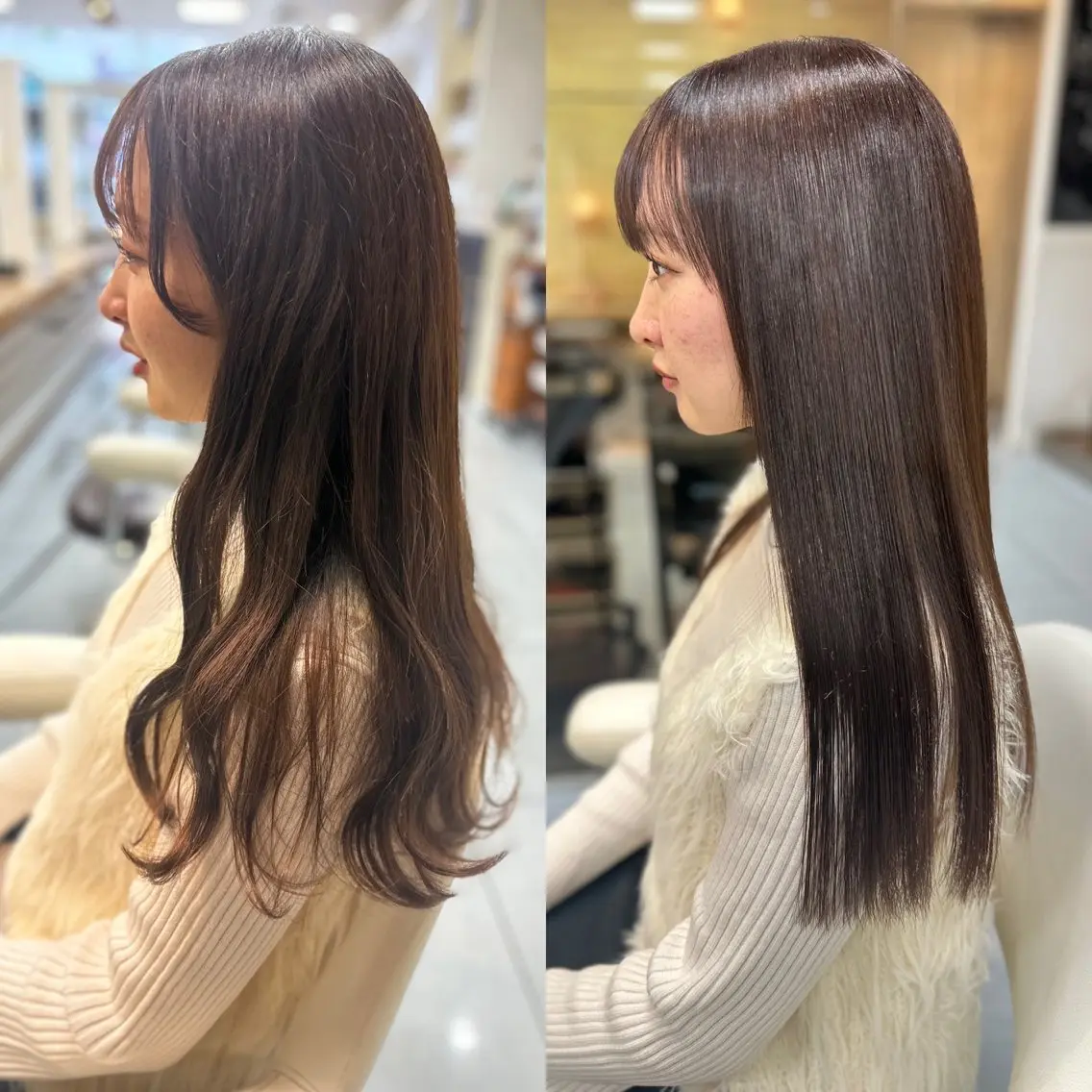 ロング カラー カット ヘアカラー トリートメント 髪質改善/縮毛矯正 /レイヤーカット岡部のヘアスタイル