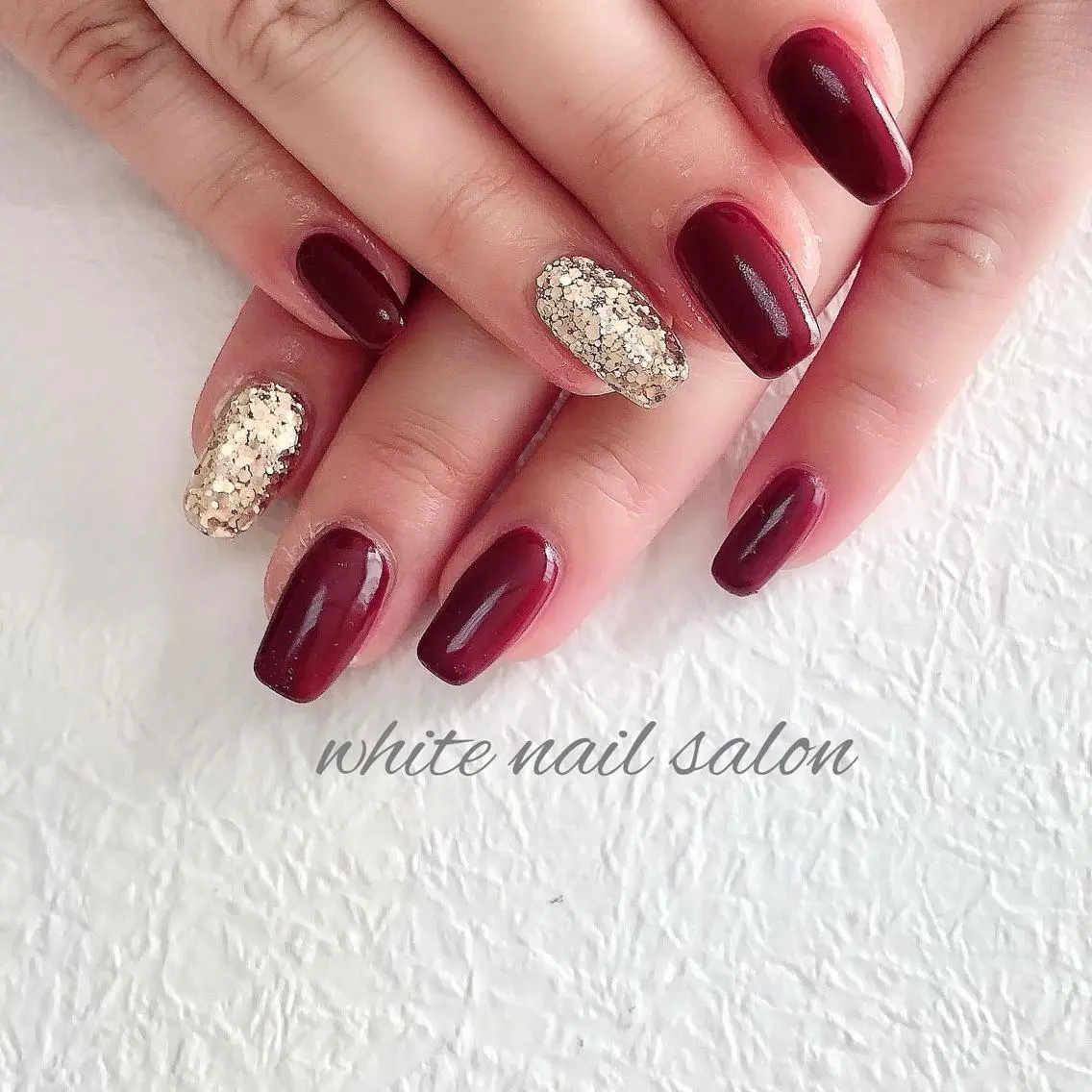 ネイル ジェルネイル ハードジェル ラメ(グリッター) 持ち込み シンプルネイル white nail salonのネイルデザイン