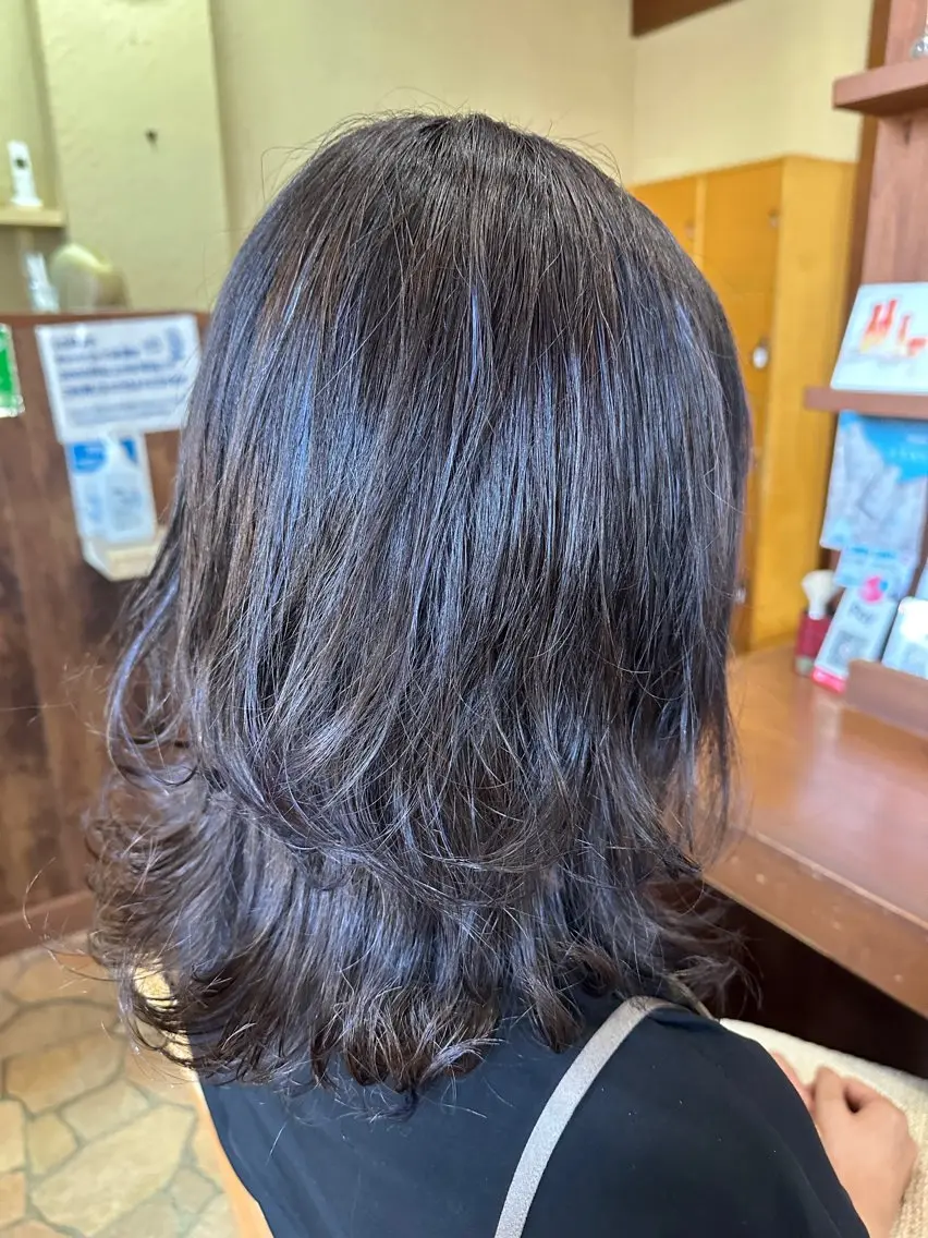 セミロング カラー 新田 甲のヘアスタイル