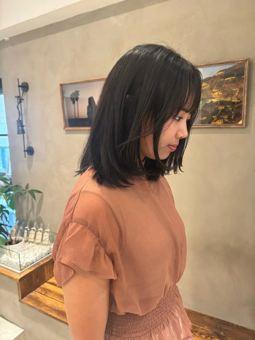 セミロング ヘアカラー トリートメント 新宿/顔周りカット +レイヤー=しずく♩のヘアスタイル