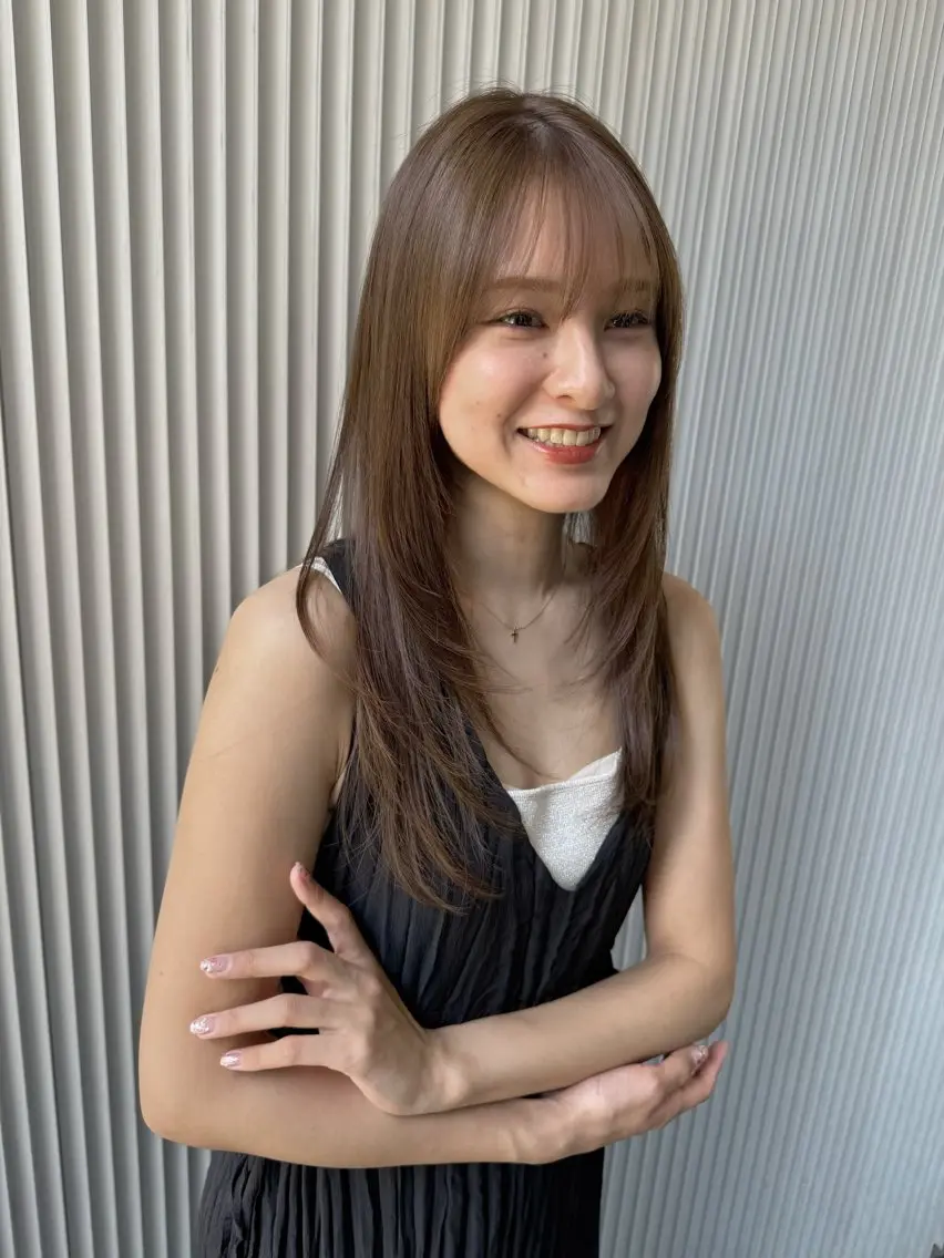 セミロング カット ヘアカラー トリートメント レイヤー×髪質改善 ×透明感/杉田 圭のヘアスタイル