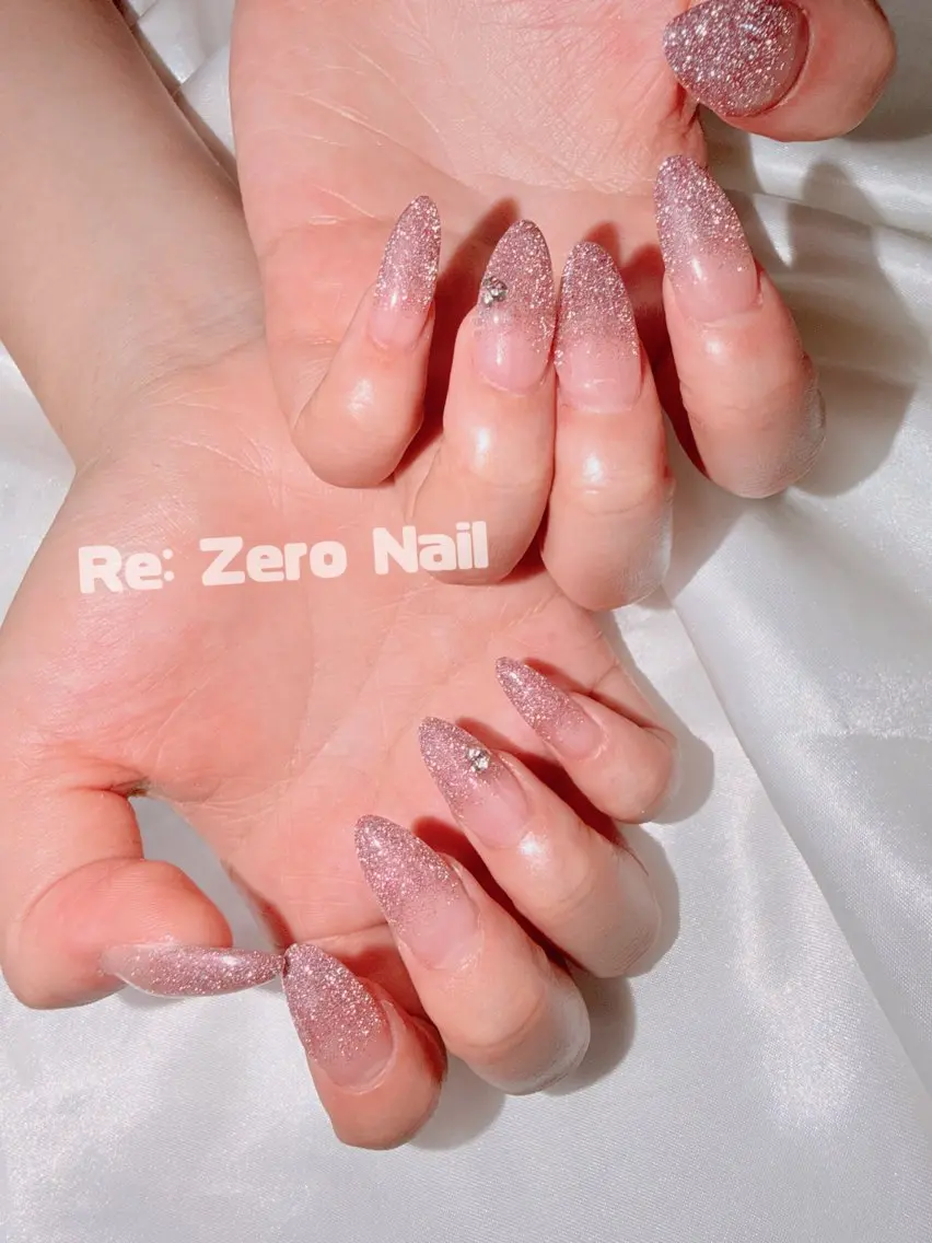 ネイル フラッシュネイル ピンク ハンドネイル Re:Ø nail 🩵TSUJIのネイルデザイン