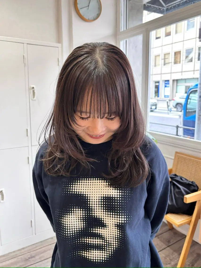 ロング カラー 透明感カラー レイヤーカット カット ヘアカラー ⌇ROMEO京橋店⌇ 鎌谷明星🪷のヘアスタイル