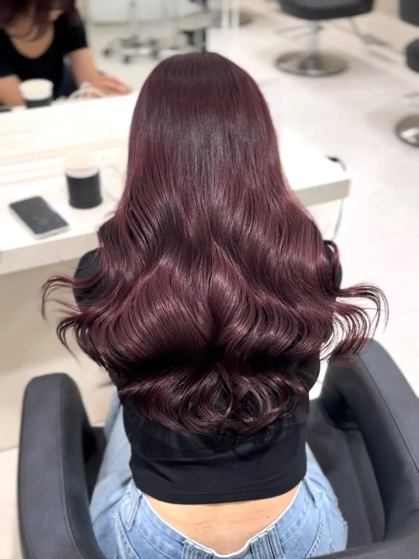 カラー ヘアカラー ヘッドスパ ヘアセット 🍒ブリーチなし🍒 暖色🍒YUUNAのヘアスタイル