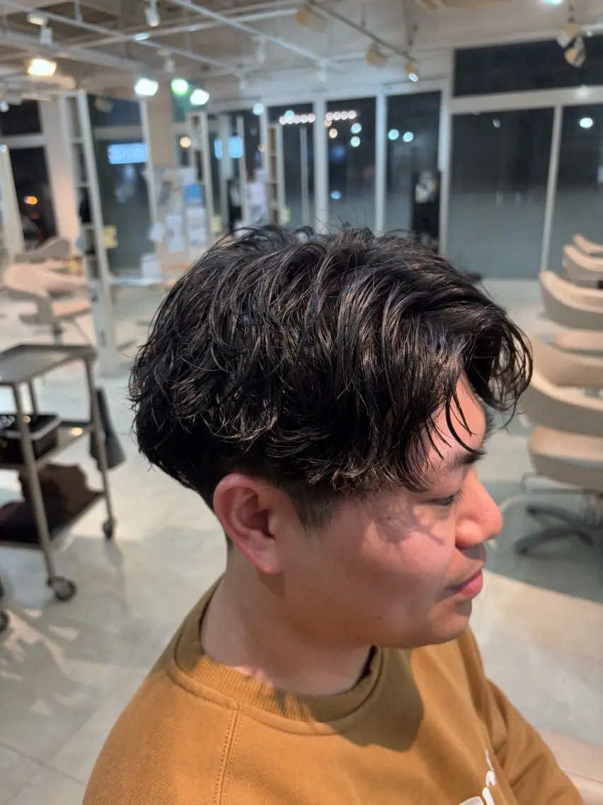 パーマ メンズ メンズパーマ 波巻きパーマ カット パーマ LITA住吉 そらのヘアスタイル