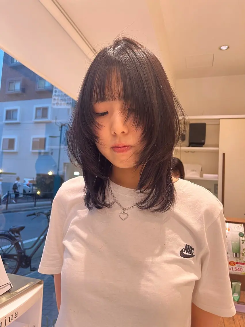 ミディアム ミディアムレイヤー レイヤーカット カット 神作 汐里 江古田 /透明感カラー🌿のヘアスタイル
