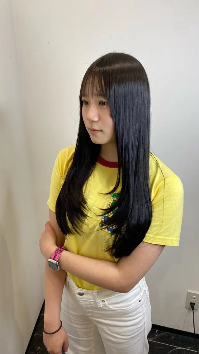 ロング レイヤーカット 縮毛矯正 縮毛矯正 水野 聖哉のヘアスタイル