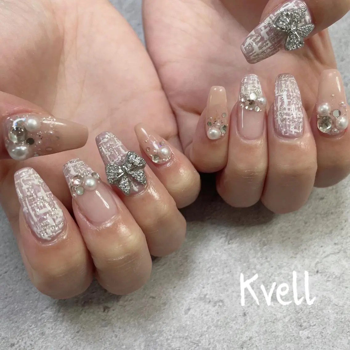 ネイル ツイードネイル ハンドネイル nailsalon Kvellのネイルデザイン
