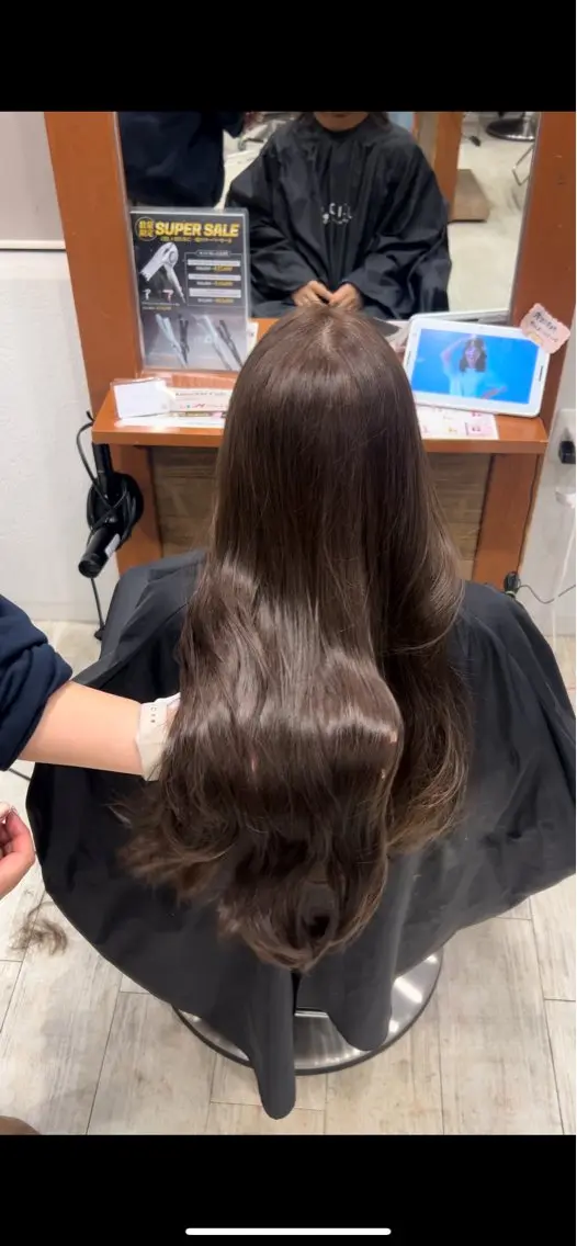 【当日割❣️ロング料金なし🎀何度でもOK】透明感カラー+オージュア4stepトリートメントの写真
