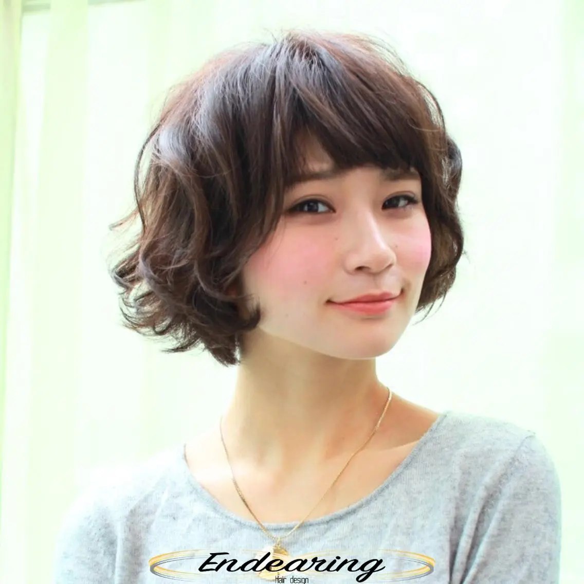 パーマ ショートボブ ボブ デジタルパーマ カット パーマ トリートメント Endearing 銀座/レイヤーカットのヘアスタイル
