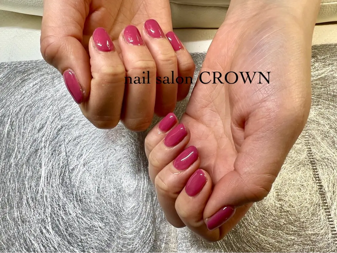 ネイル ジェルネイル ピンク シンプルネイル nail salon CROWNのネイルデザイン