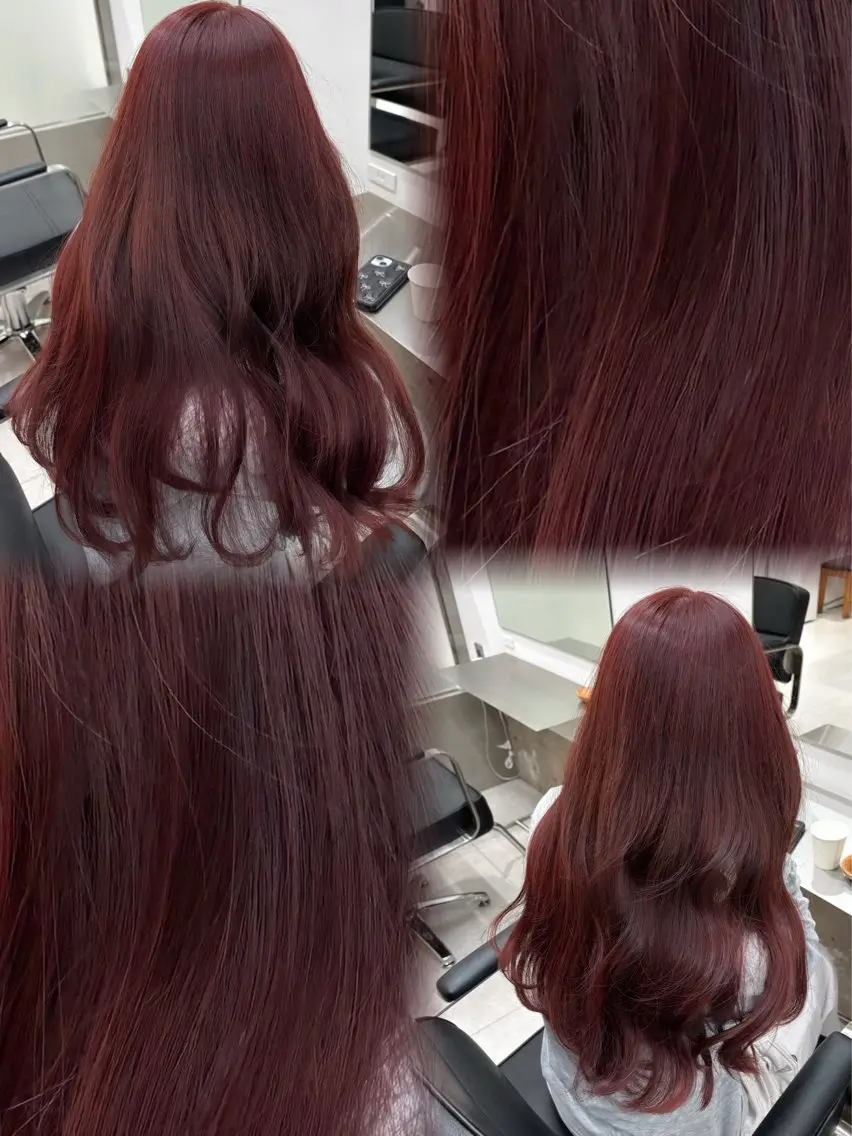 ロング カラー ブリーチ ブリーチなしカラー レッドカラー カット ヘアカラー トリートメント うる艶カラー ✨🧸KOTAROのヘアスタイル