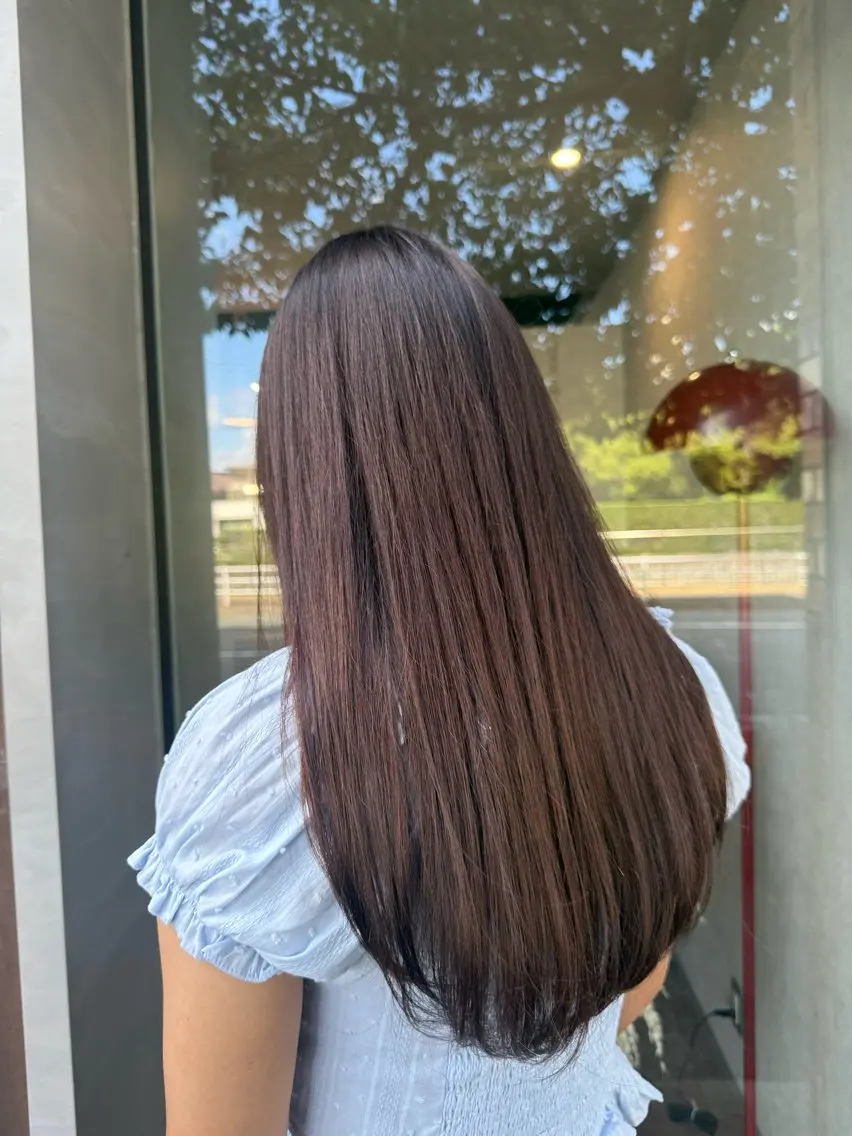 ロング ヘアカラー トリートメント qpulaあいみ 透明感カラーのヘアスタイル