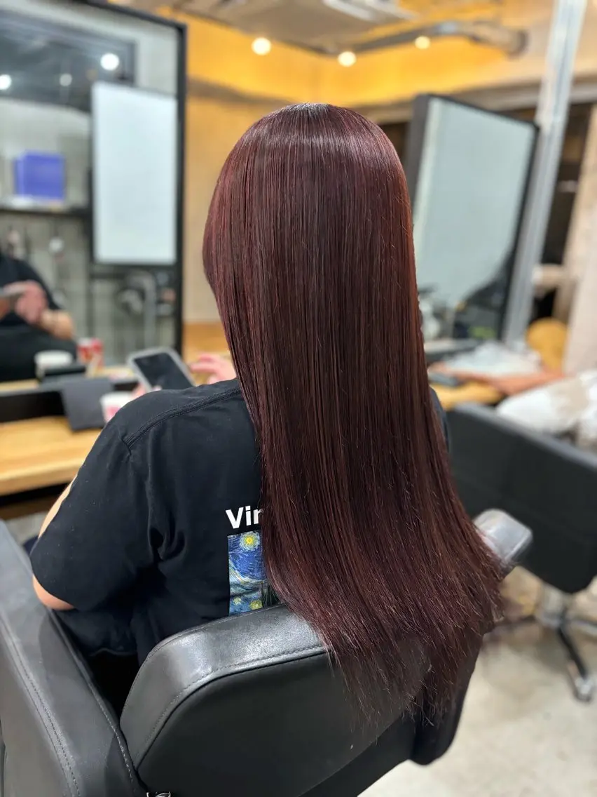 カラー ブリーチ ブリーチなしカラー レッドカラー ヘアカラー トリートメント 透明感カラー/ 髪質改善　ゆうとのヘアスタイル
