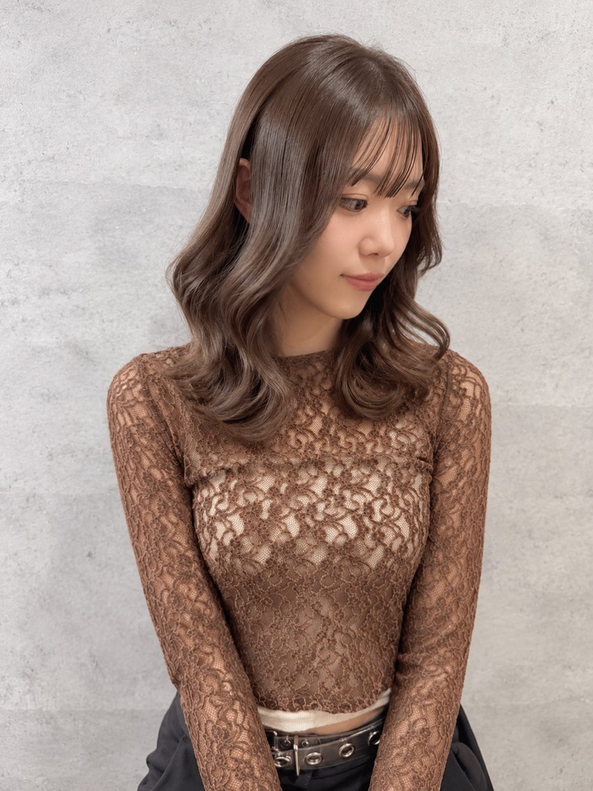 セミロング カラー ブラウンカラー ヘアカラー トリートメント Grow by NYNY 打越裕樹のヘアスタイル