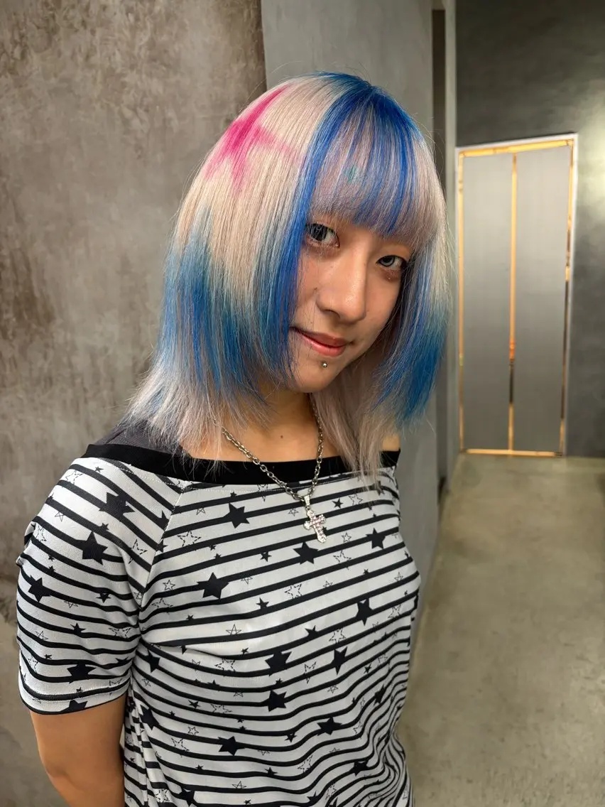 ミディアム カラー ヘアカラー デザインカラー /rioのヘアスタイル