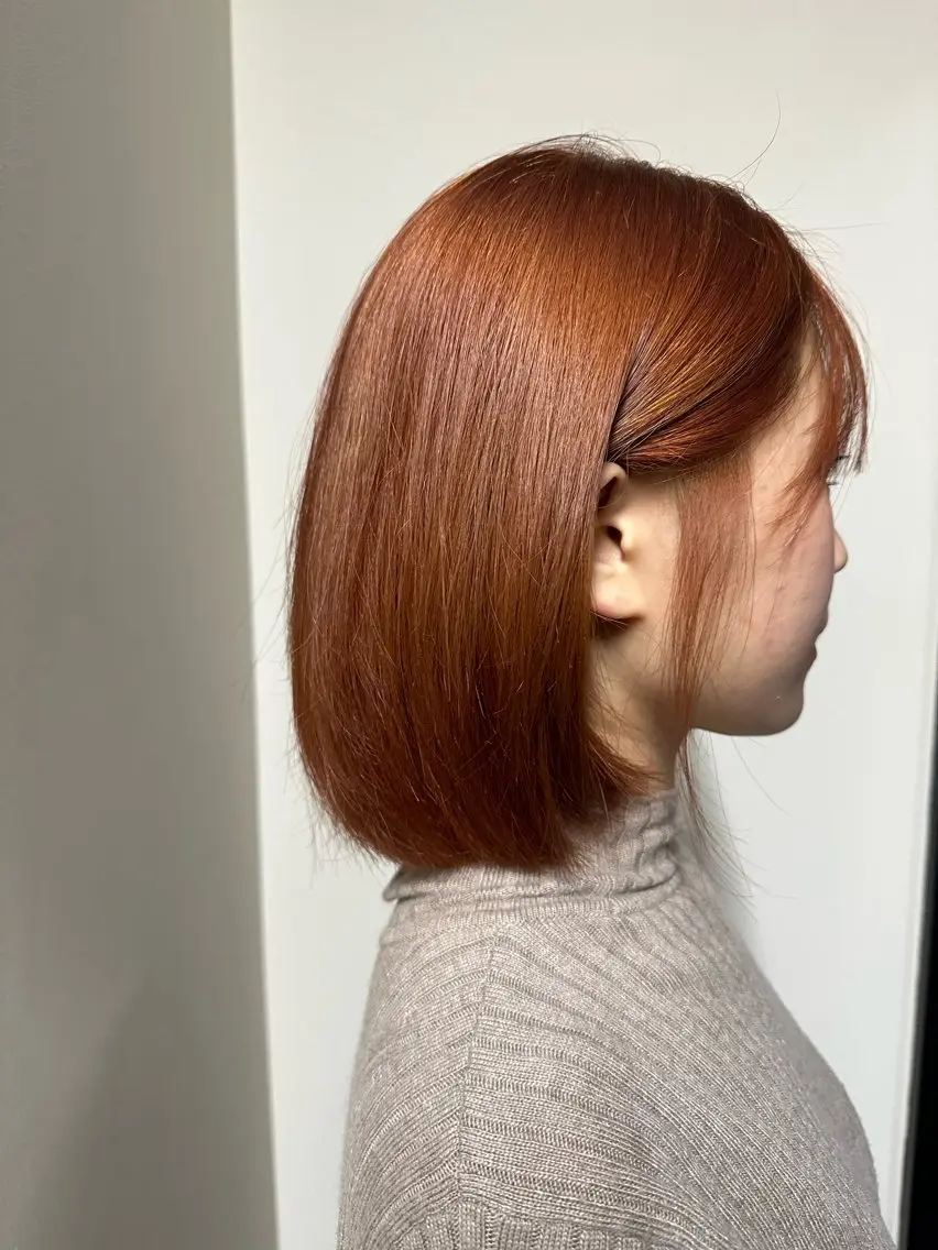 ショート カラー ブリーチ ブラウンカラー オレンジ オレンジブラウン カット ヘアカラー トリートメント 平日オススメ✨ コスパ&タイパ✨山下のヘアスタイル