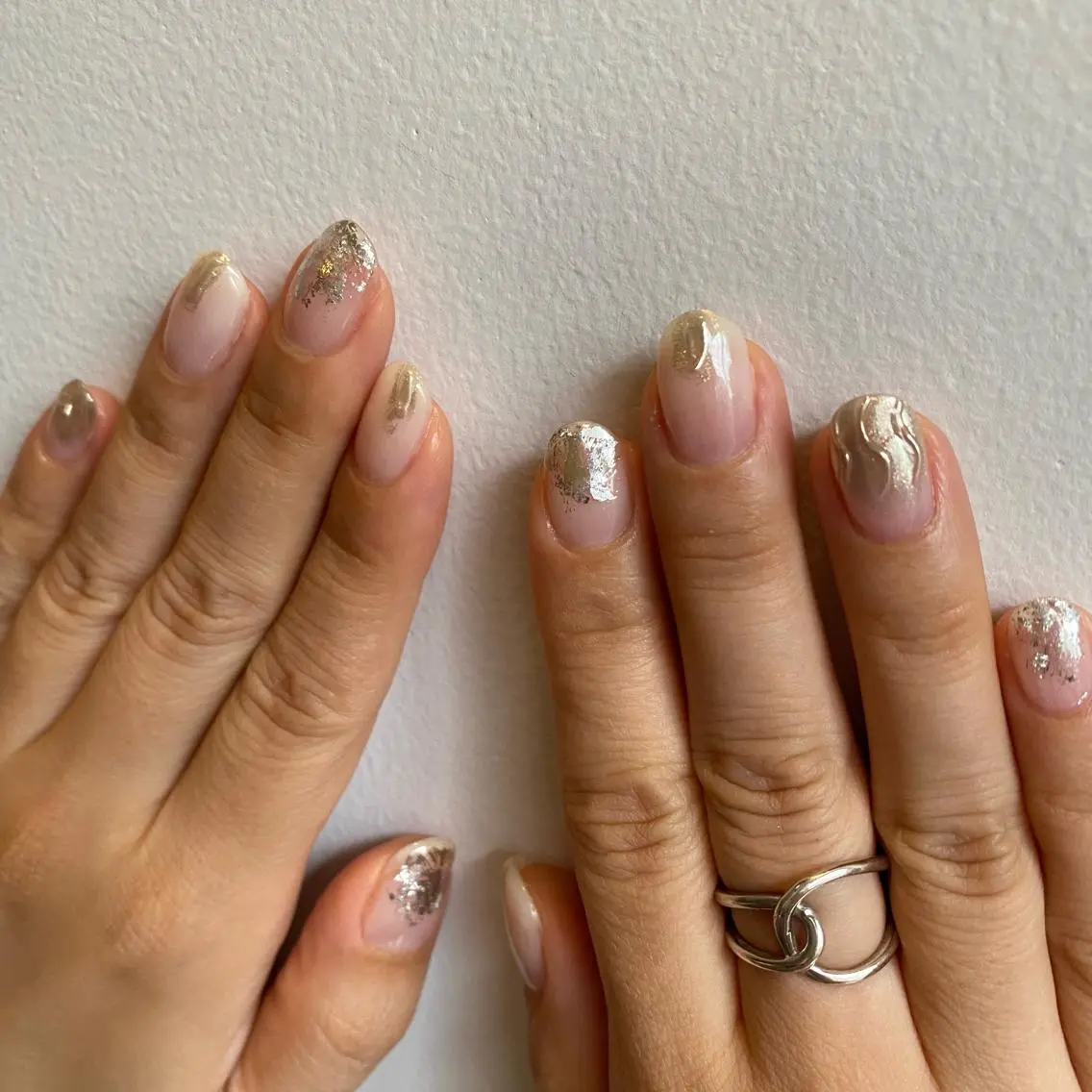 ネイル クリアネイル マグネットネイル ミラーネイル ニュアンスネイル オレンジ nailist SAYAのネイルデザイン
