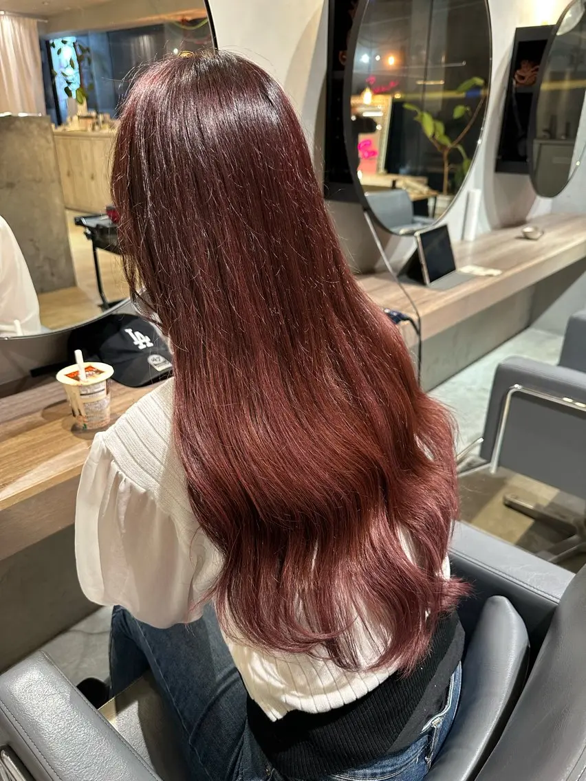 ロング カラー カット ヘアカラー エクステ 美髪・シールエクステ ホソタニリョウコのヘアスタイル