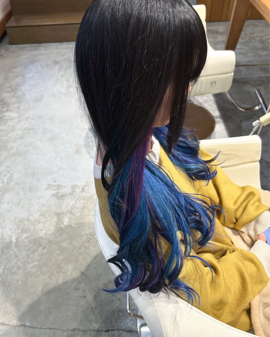 ロング カラー インナーカラー ピンクカラー ユニコーンカラー カット ヘアカラー WATANABE MISAKIのヘアスタイル