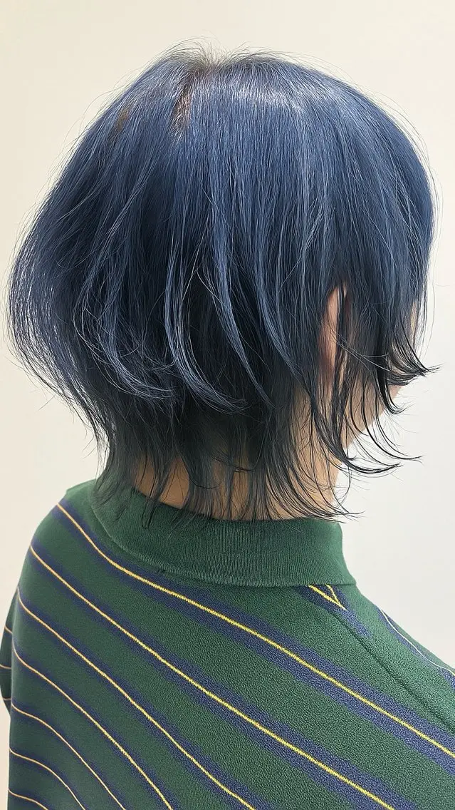 ショート カラー ブルーカラー ウルフカット 大人かわいいショート 🧡Mai🧡のヘアスタイル