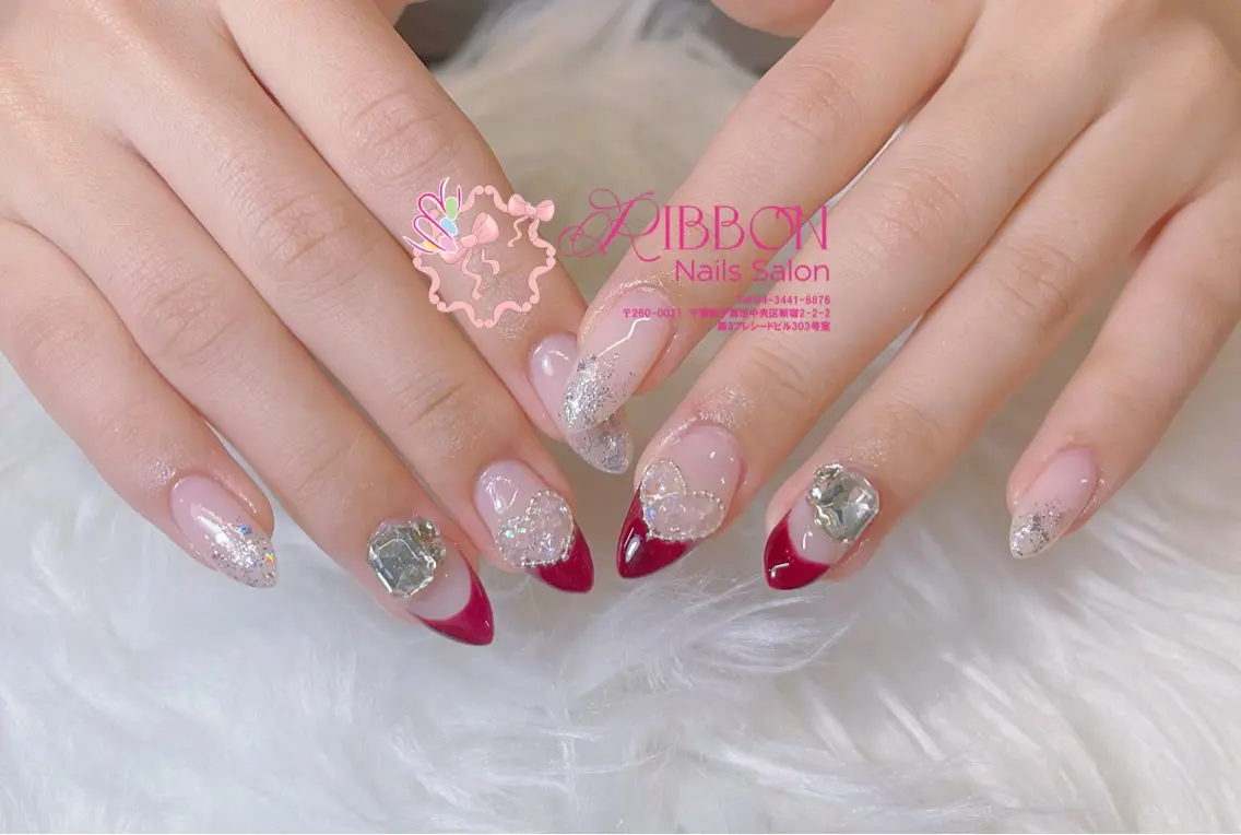 ネイル フレンチネイル ジェルネイル マグネットネイル 持ち込み ニュアンスネイル Ribbonnail salonのネイルデザイン