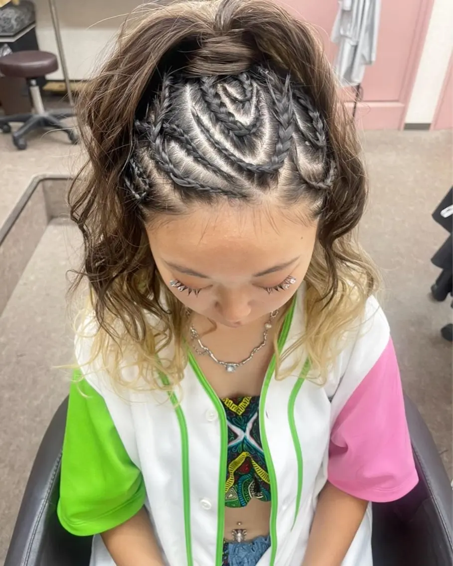 ミディアム ヘアアレンジ キッズ エクステ ヘアセット 池田 景子のヘアスタイル