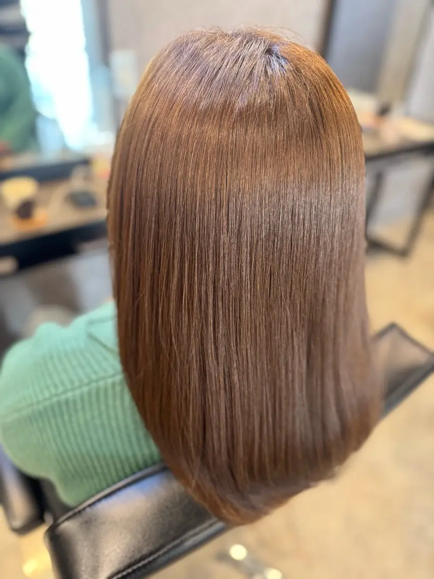 セミロング カラー ブラウンカラー キャラメルブラウン ヘアカラー ink Runaのマツエク・マツパデザイン