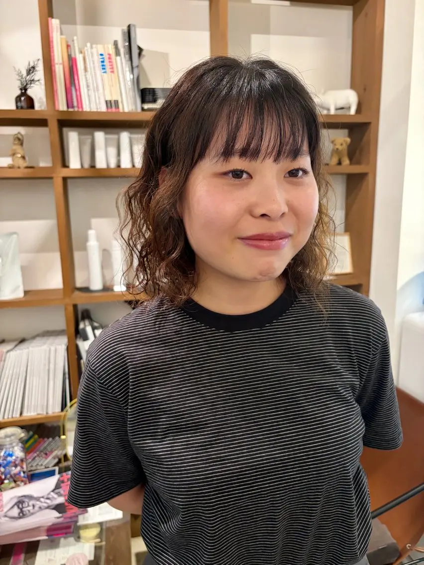 パーマ カットモデル募集 西川二葉のヘアスタイル