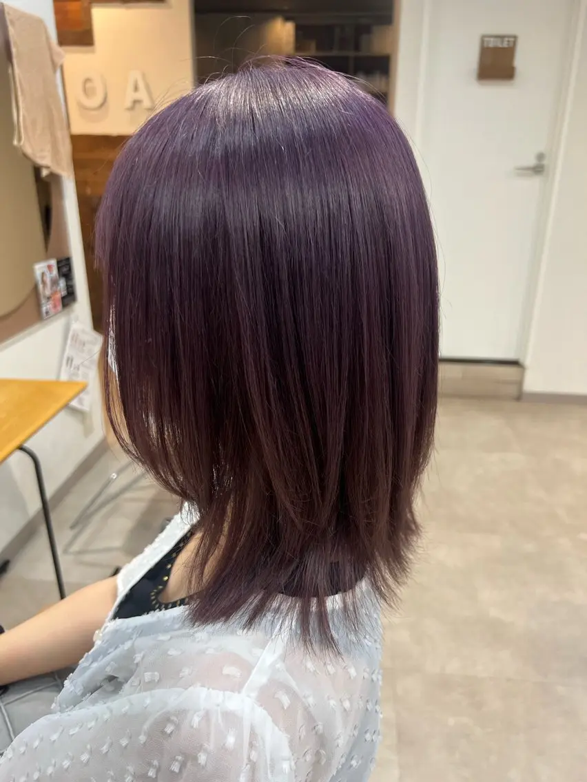 カラー グレージュ ラベンダーカラー ラベンダーグレージュ ラベンダーグレー ハラダユウカ flower西明石店のヘアスタイル