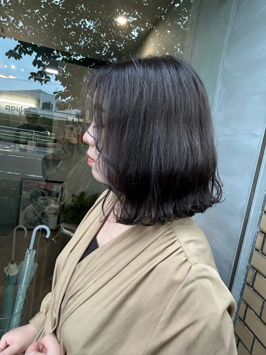 ミディアム カラー カット ヘアカラー トリートメント 井手 素子のヘアスタイル