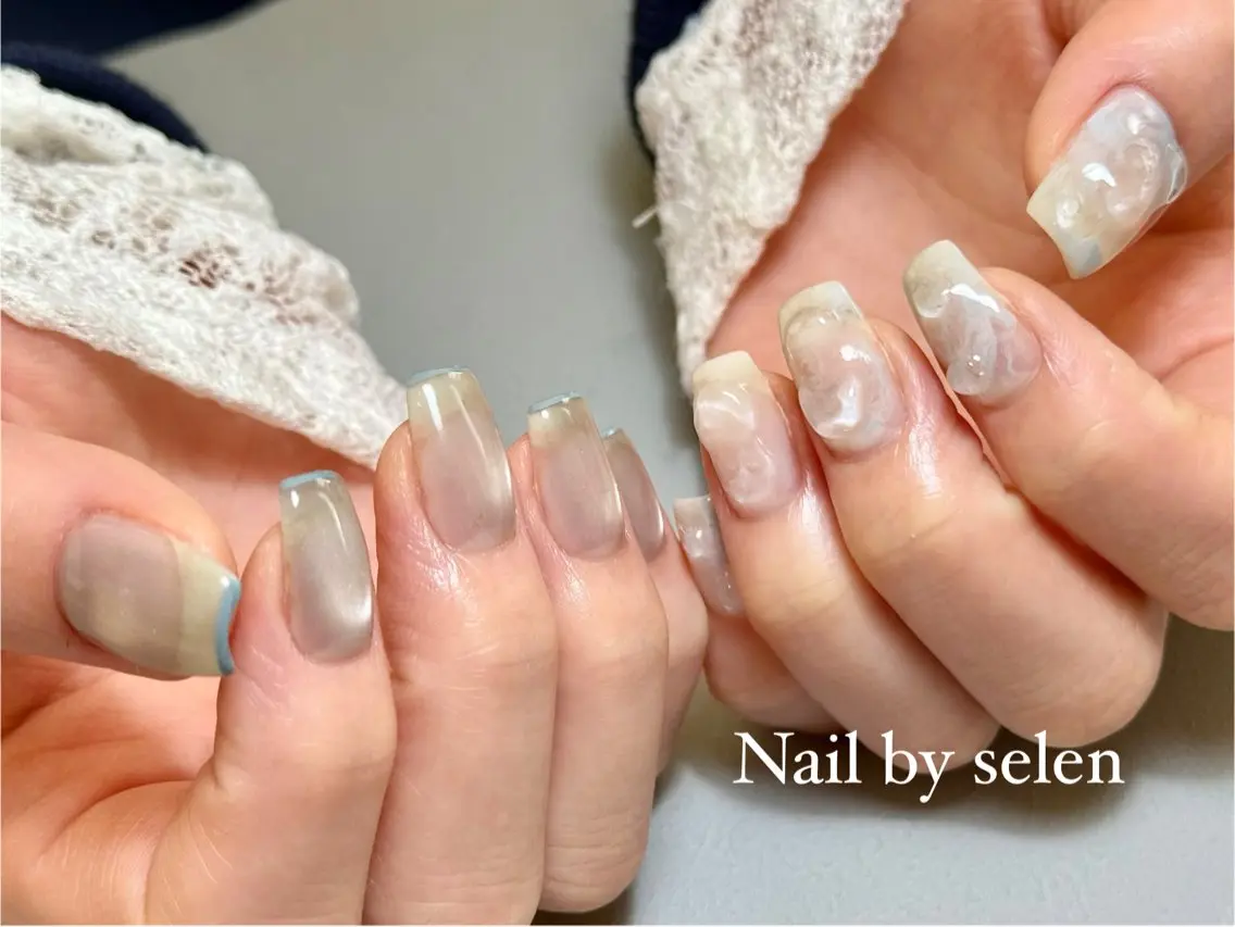 ネイル アートネイル ジェルネイル マグネットネイル ミラーネイル 持ち込み ハンドネイル Nail by selenのネイルデザイン