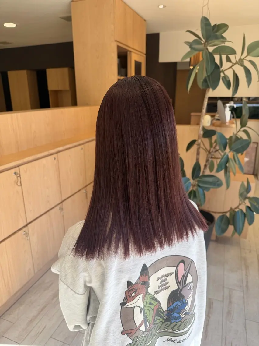 セミロング カット ヘアカラー トリートメント 能松 玲奈のヘアスタイル