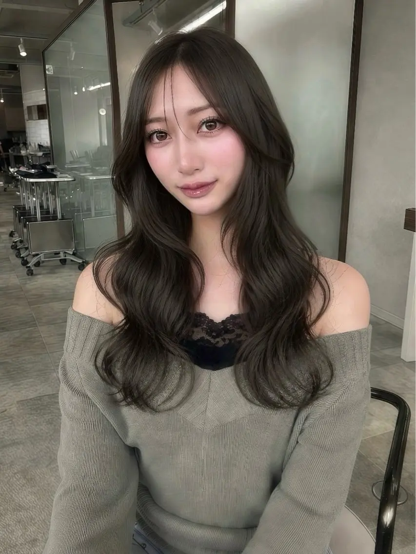 【ミニモ限定🩵】ブリーチなしダブルカラー+前髪顔周りカット🖤の写真