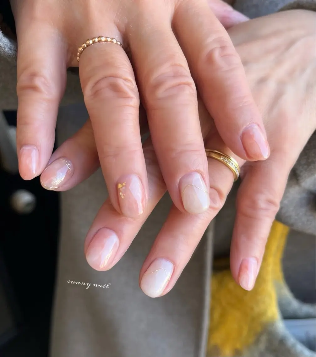 ネイル ジェルネイル ミラーネイル ニュアンスネイル パラジェル ピンク sunny nailのネイルデザイン