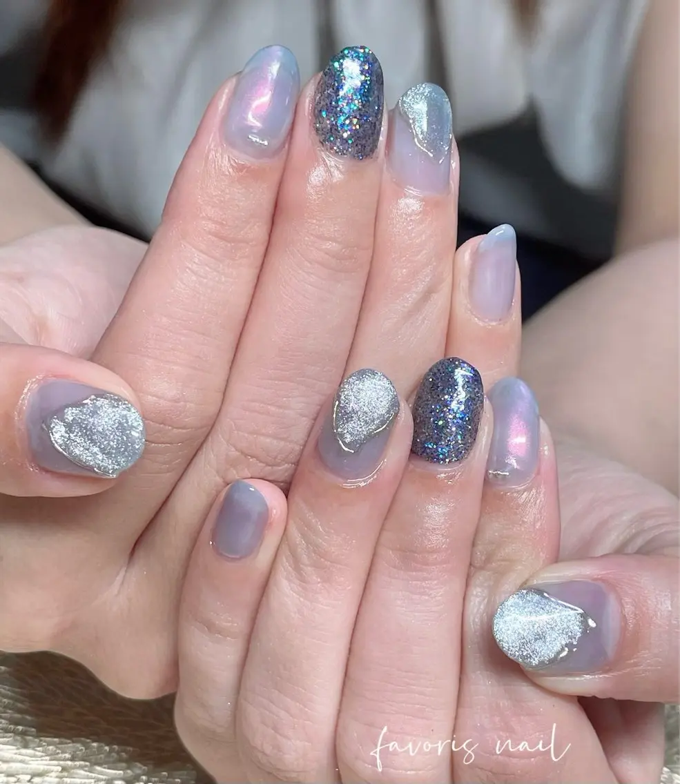ネイル マグネットネイル favoris nail🌼のネイルデザイン