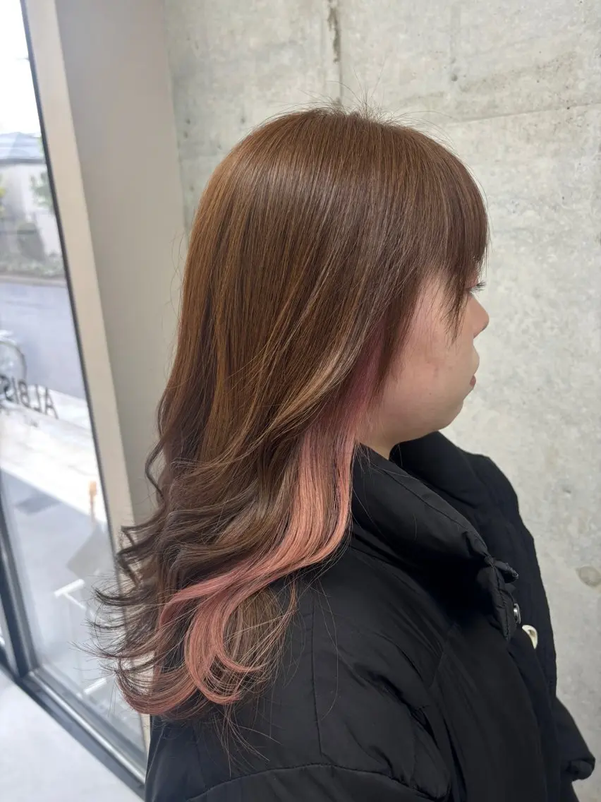 イヤリングブリーチ+イヤリング部分だけカラー【全体カラー追加1️⃣1️⃣0️⃣0️⃣円】の写真