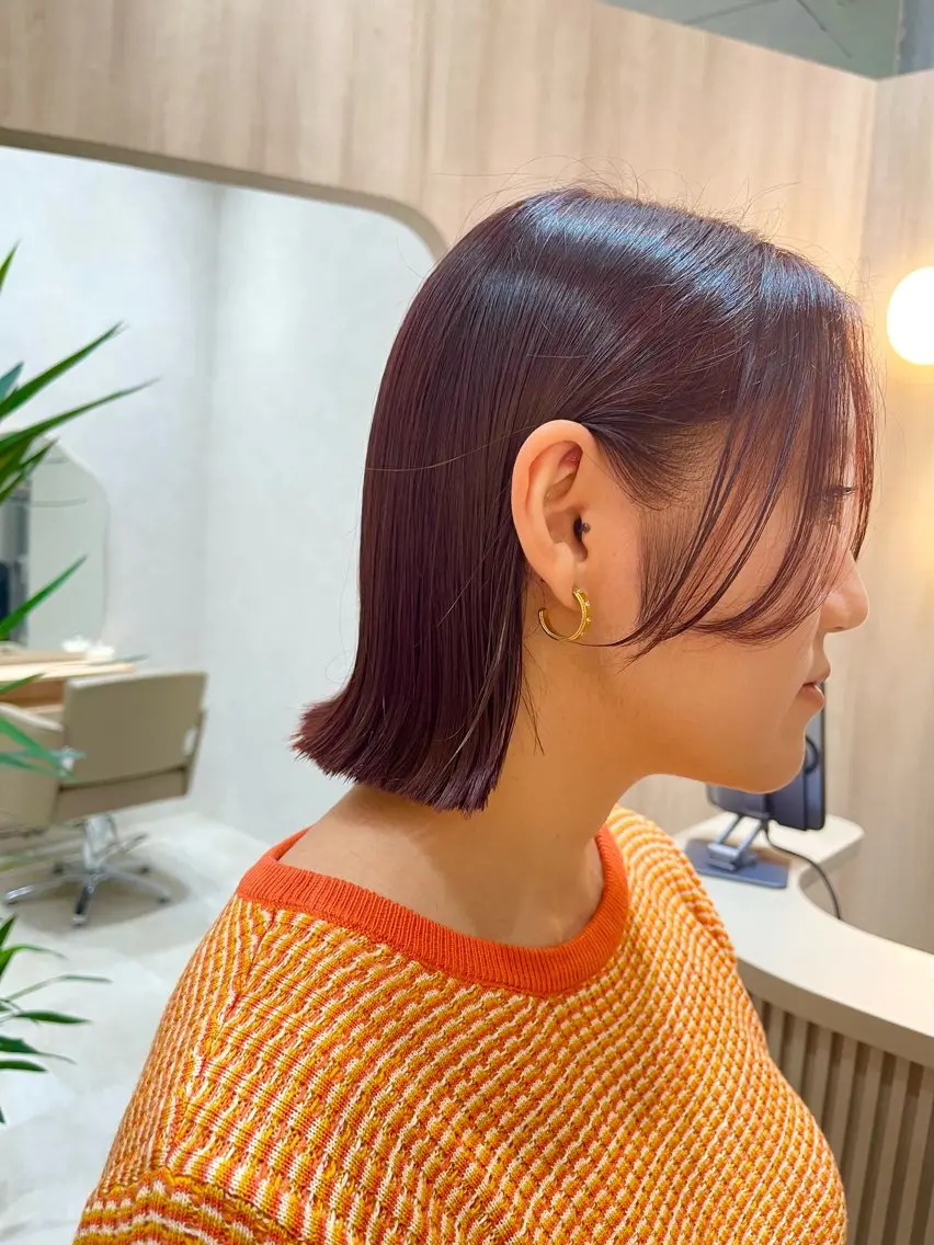 ミディアム デザインカラー／ボブ 🍦MEI🍦のヘアスタイル