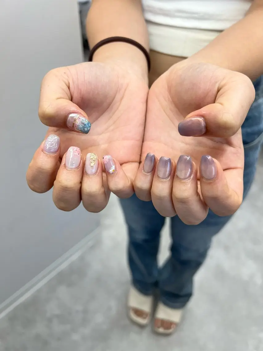 ネイル ジェルネイル グラデーション マグネットネイル ニュアンスネイル パラジェル Bana_ Nailのネイルデザイン