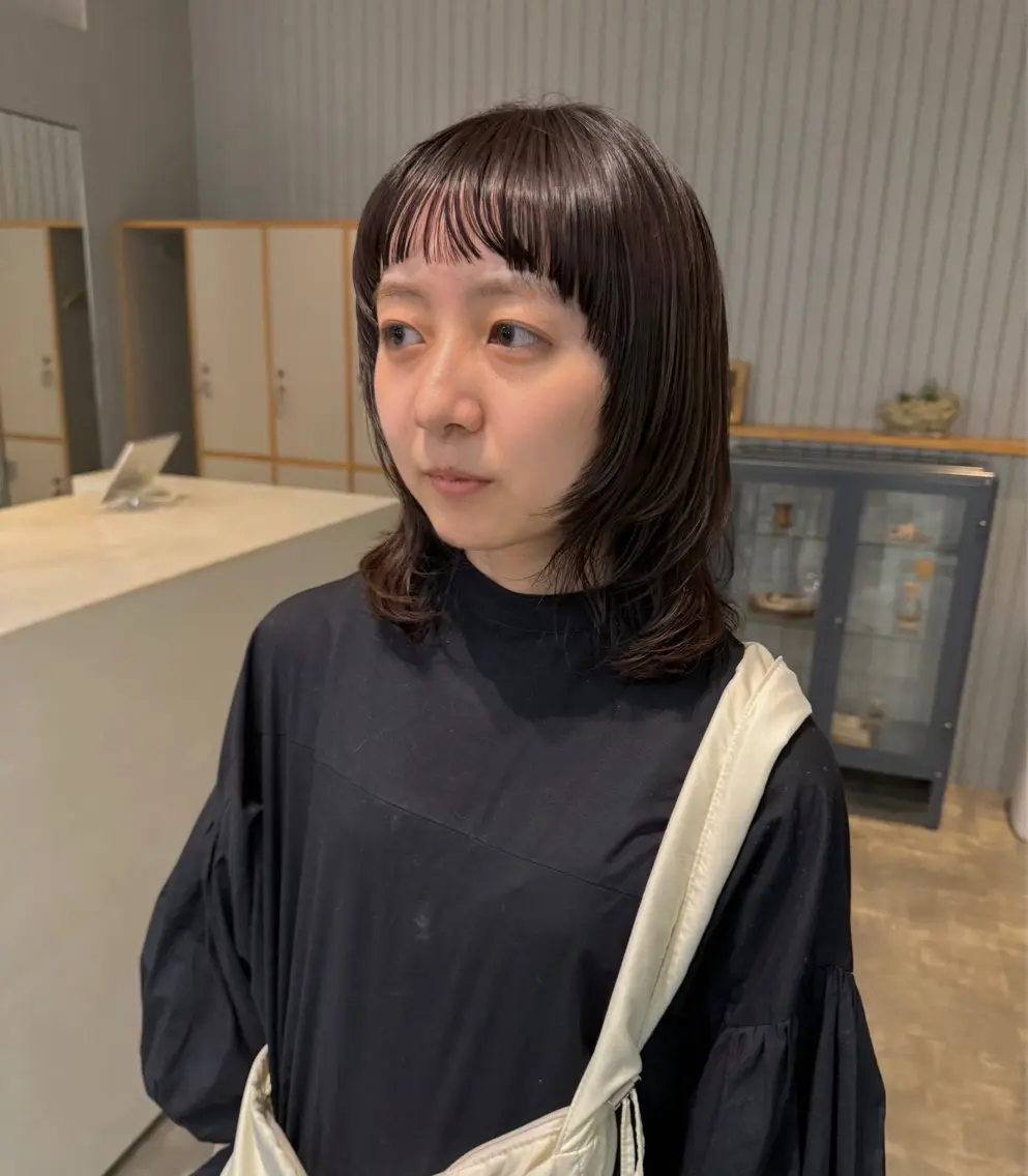 セミロング カラー パーマ 加藤 真由のヘアスタイル