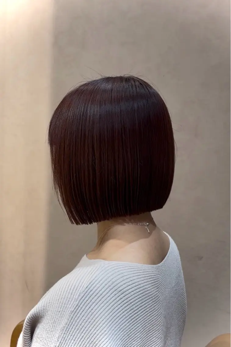 ショート カット 縮毛矯正 トリートメント RYU/レイヤー /透明感艶カラーのヘアスタイル