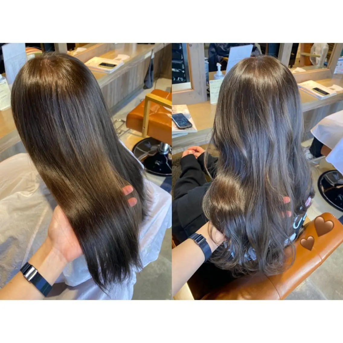 カラー ブリーチ グレージュ カット ヘアカラー トリートメント 🩵盛れる顔周り/ 艶カラーemi🩵のヘアスタイル