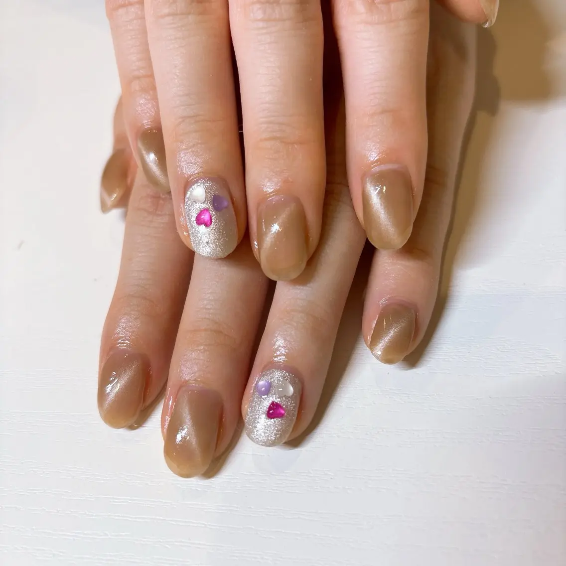 ネイル アートネイル ハート マグネットネイル ぷっくりネイル MARUYAMA MIKIのネイルデザイン