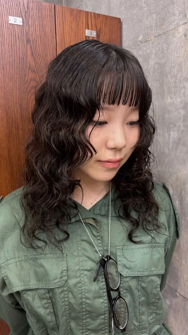ロング カット パーマ ブリーチ/パーマ なぎさのヘアスタイル