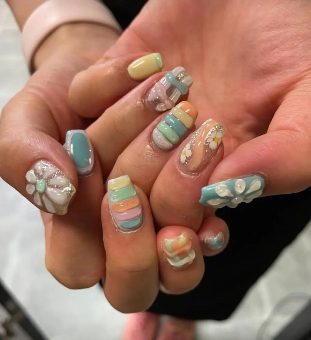 ネイル アートネイル クリアネイル フレンチネイル ジェルネイル ガラスフレンチ nailstudio eviz新宿店のネイルデザイン