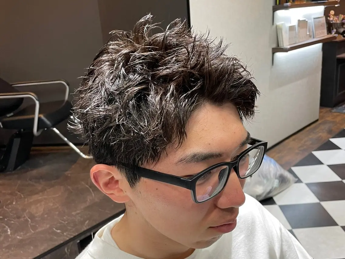 ショート パーマ メンズ カット パーマ Kurahashi Taiyoのヘアスタイル