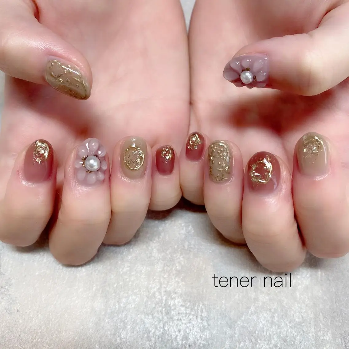 ネイル フラワーネイル ぷっくりネイル テネルネイル tener nailのネイルデザイン